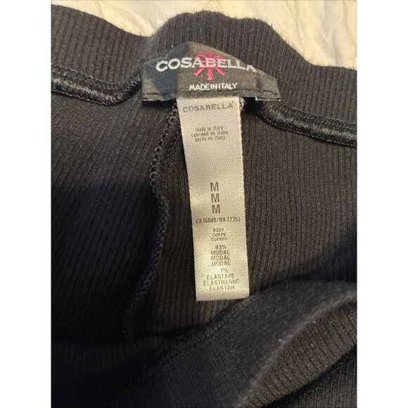 Cosabella Solid Black Italy Side Lace Ribbed Casual Pants Medium - Picture 3 of 4